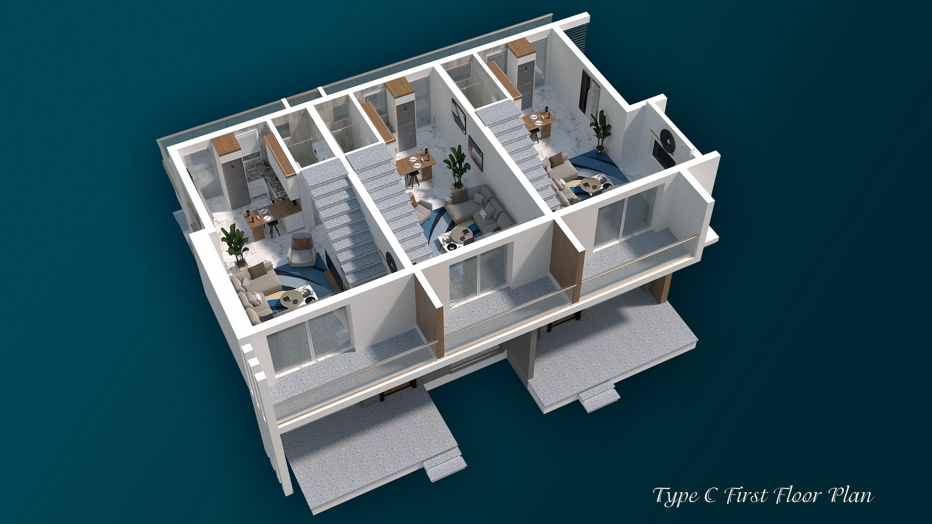 Four Seasons Life 2 1+1 Apartment First Floor plan Sea Storm 1